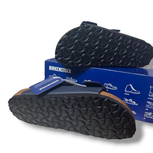BIRKENSTOCK Arizona Navy EU 37 Narrow Two-Strap Cork Sandal NEW in Box - Picture 6 of 7